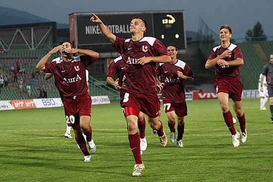 Detalj sa utakmice prvog susreta 2. pretkola UEFA Evropske lige; Sarajevo – Spartak iz Trnave (Foto: Fotoservis)