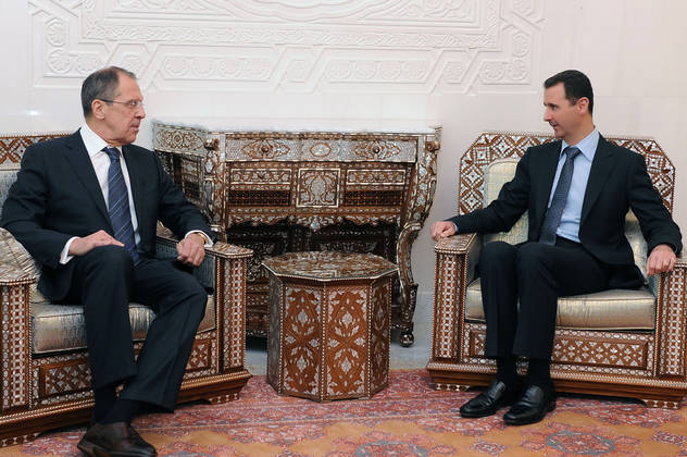 Sergej Lavrov i Bašar el-Asad (Foto: AFP)