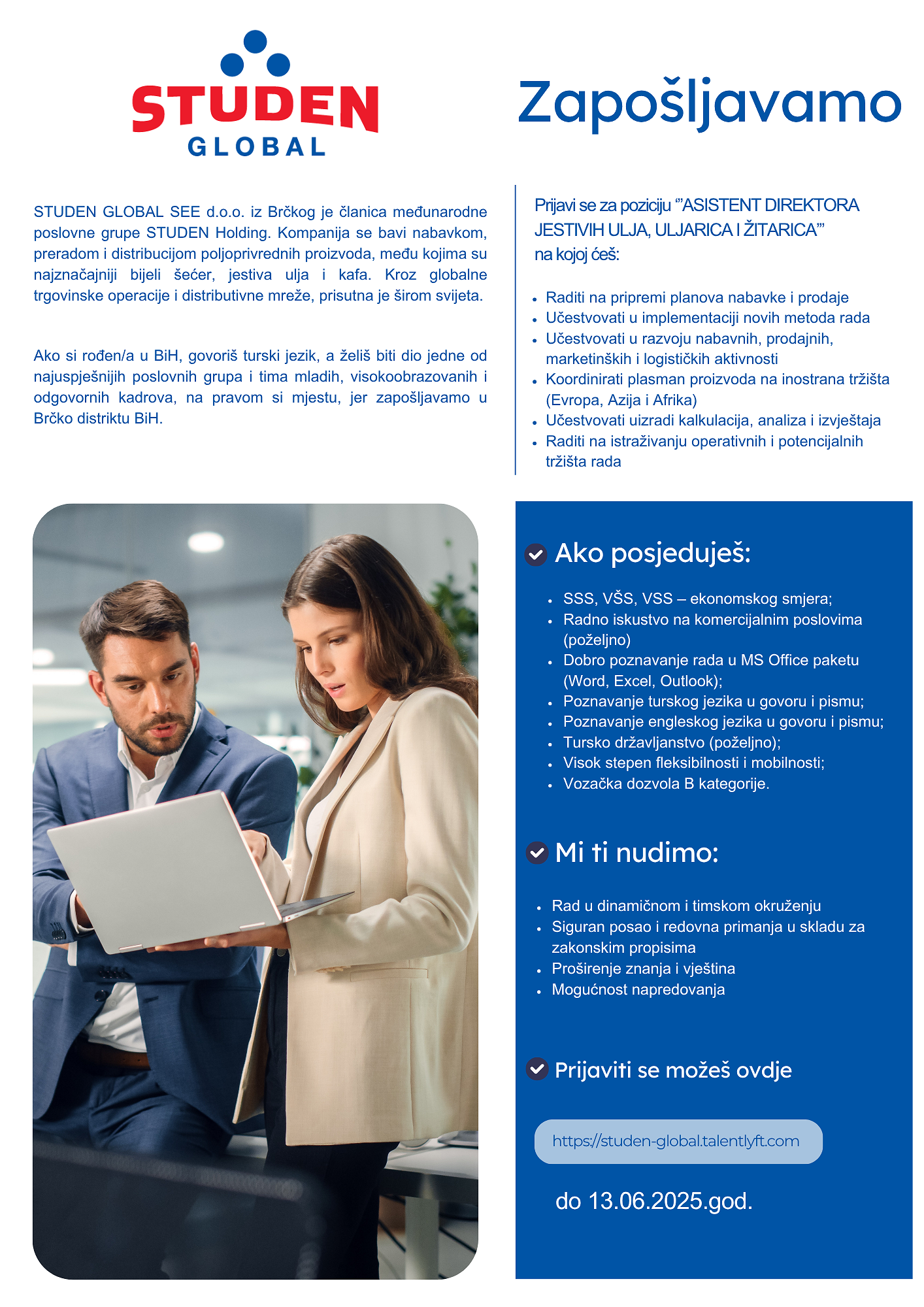 Asistent Direktora jestivih ulja, uljarica i žitarica (m/ž)