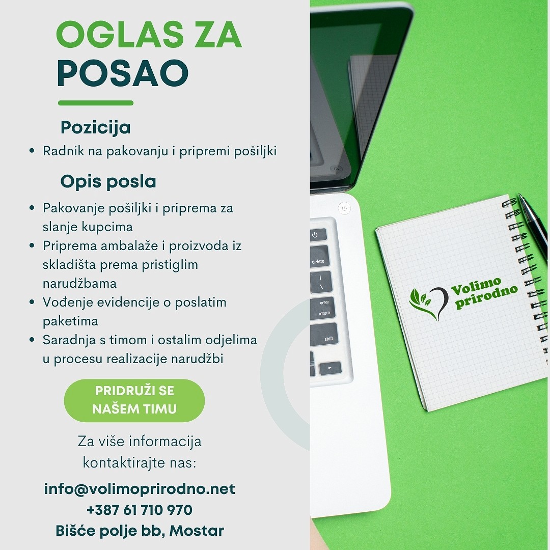 Radnik na pakovanju i pripremi pošiljki (m/ž)