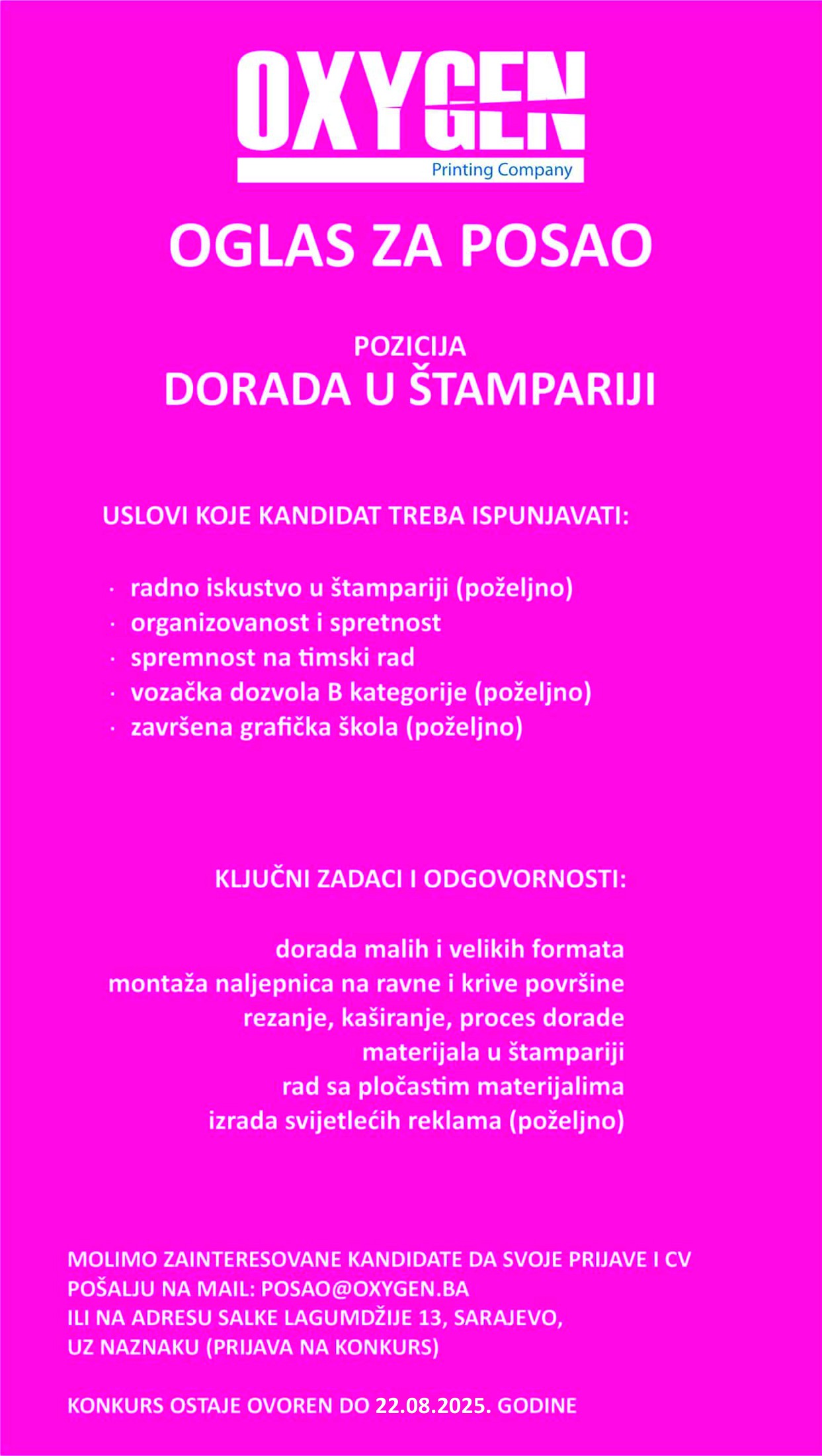 Radnik na doradi u štampariji (m/ž)