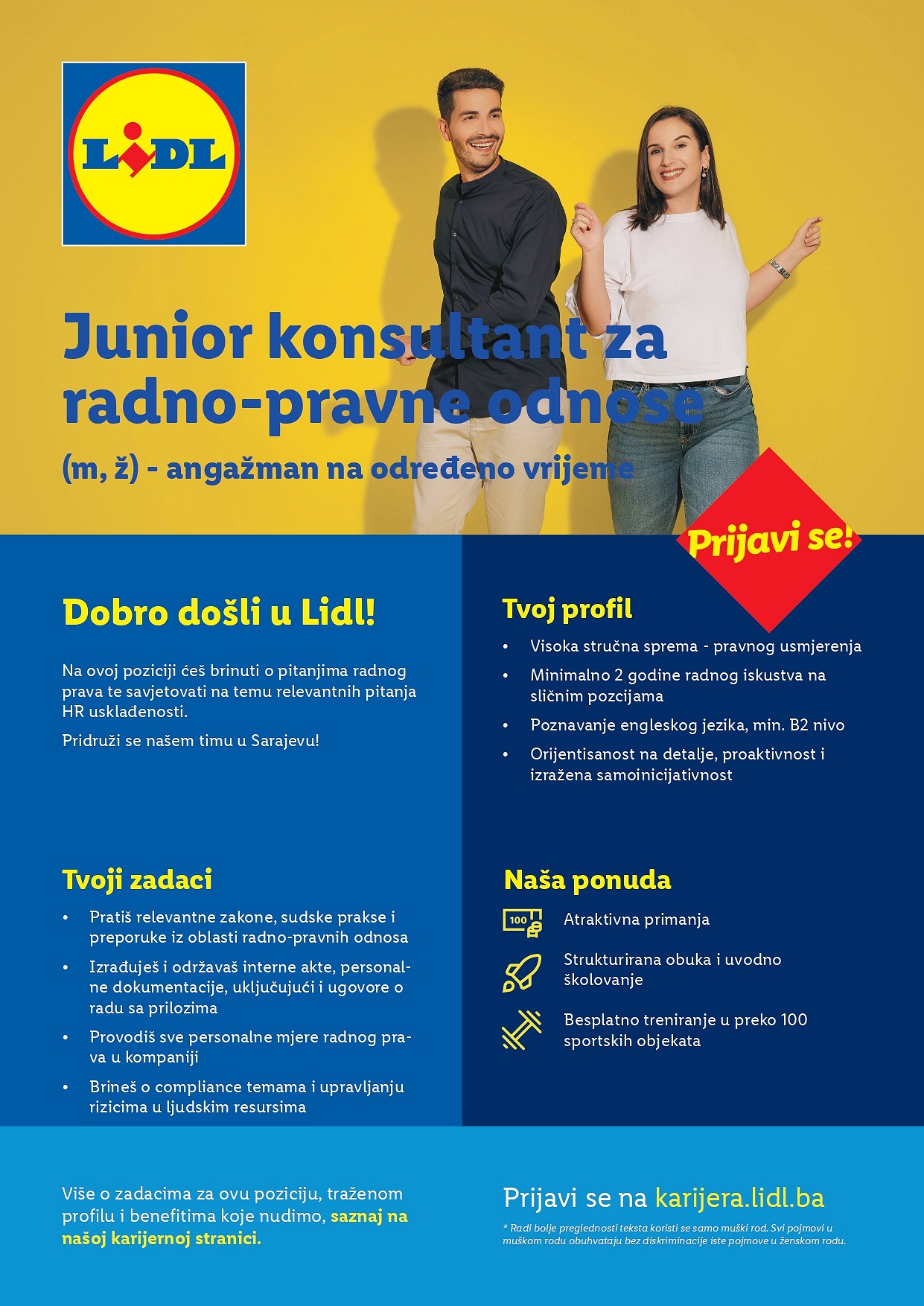 Junior konsultant za radno-pravne odnose (m/ž)
