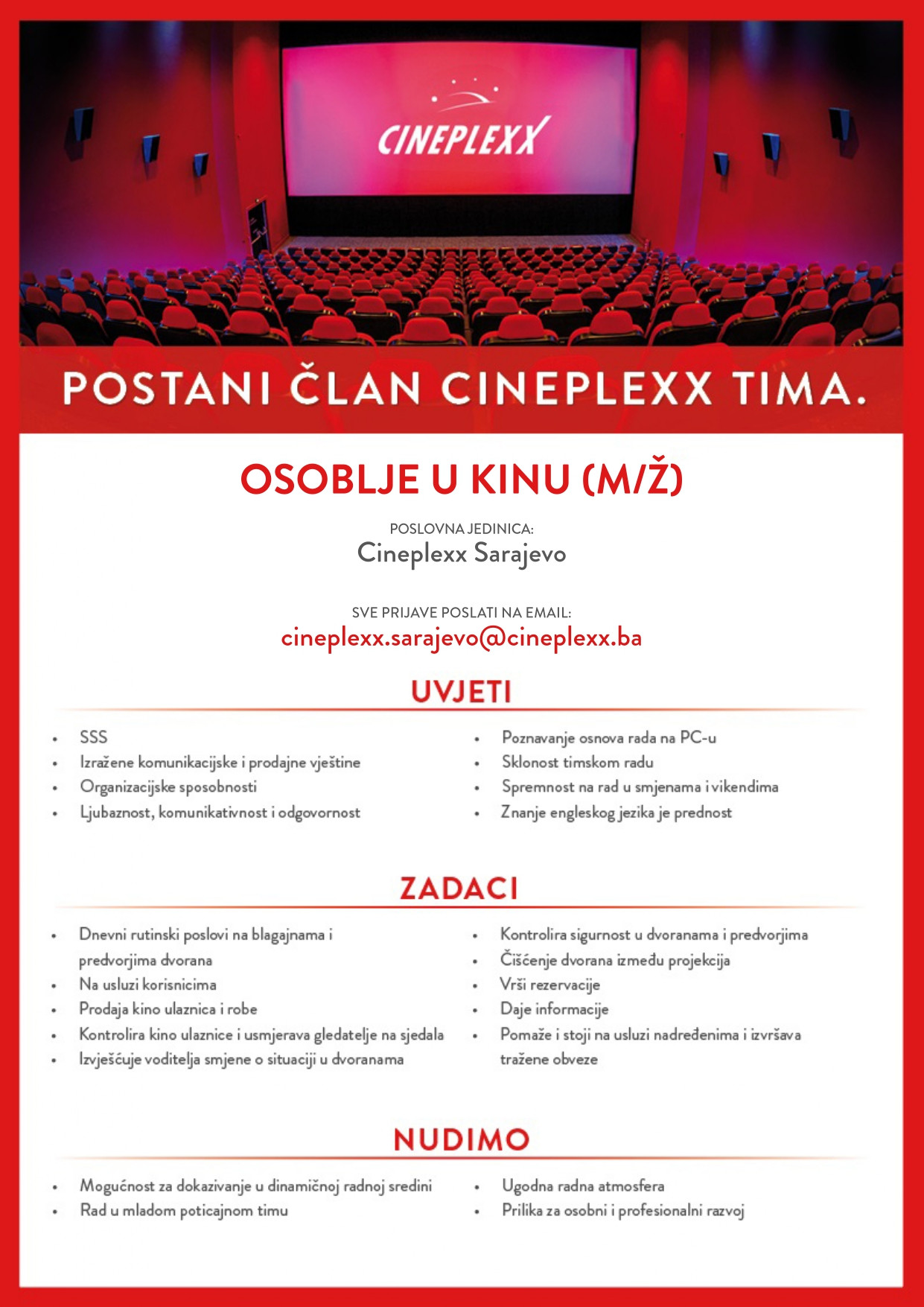 Osoblje u kinu (m/ž)