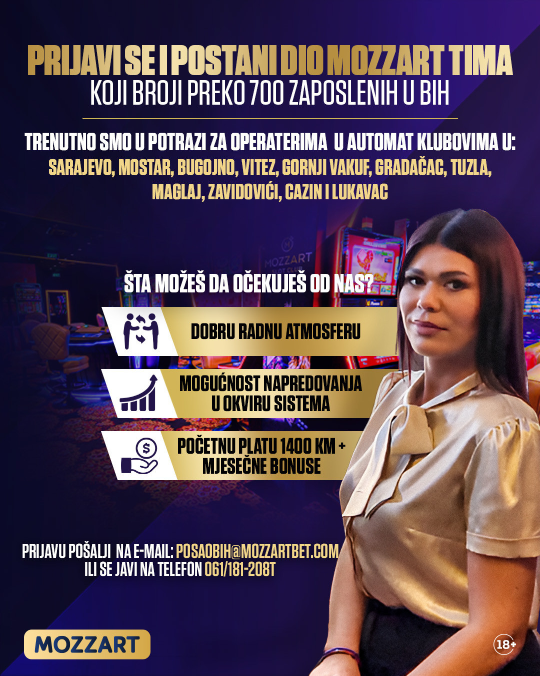 Operater u Mozzart kazinu (m/ž)