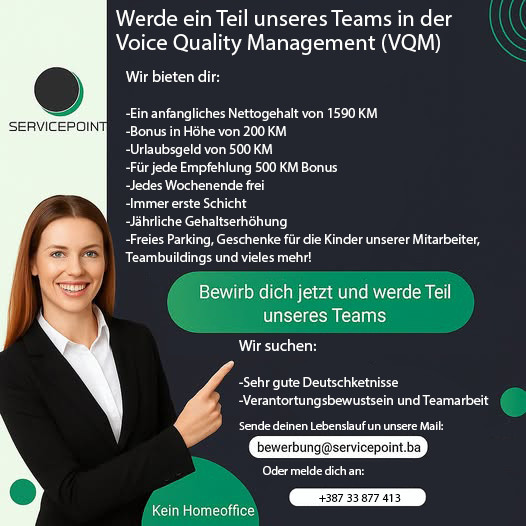 Sachbearbeiter in der Voice Quality Management (VQM) (m/w)