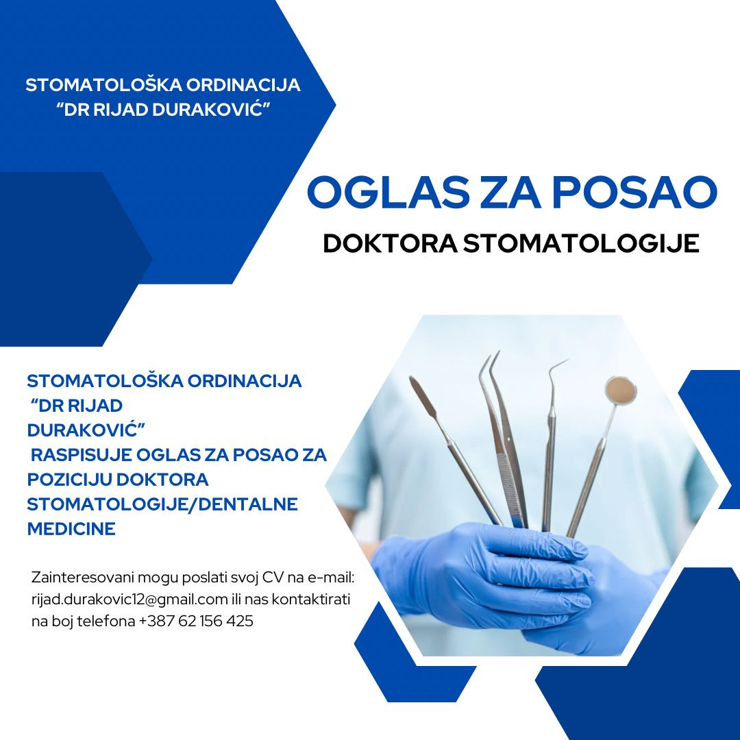 Doktor stomatologije - Dentalne medicine (m/ž)