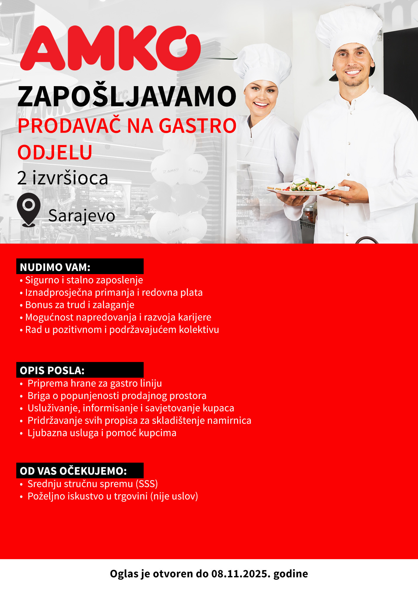 Prodavač na gastro odjelu (m/ž)