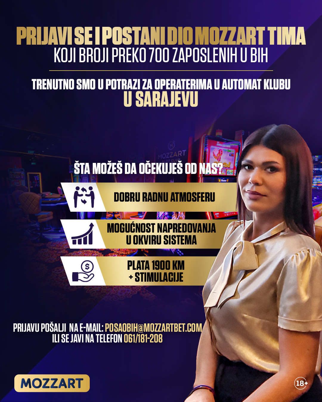 Operater u Mozzart kazinu (m/ž)