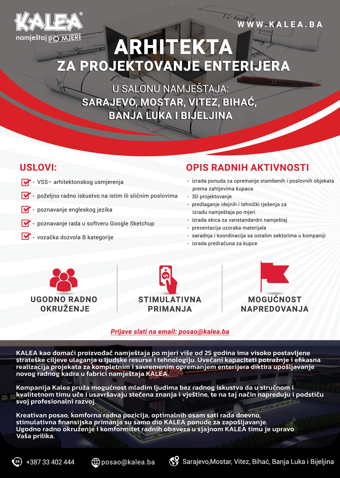 Arhitekta za projektovanje enterijera (m/ž)