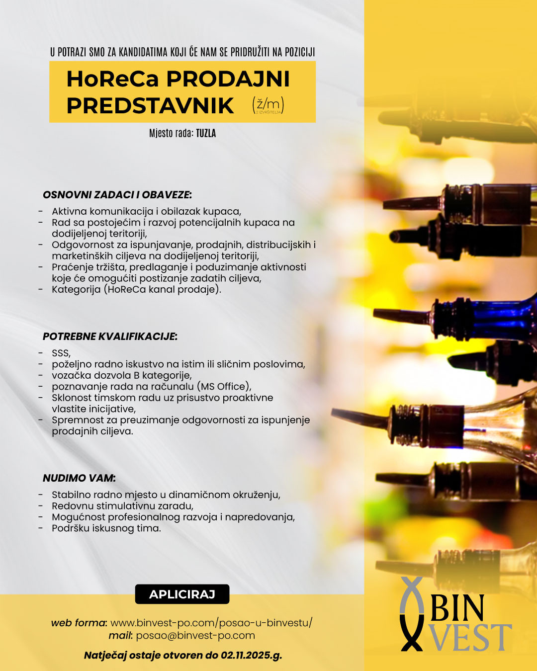 HoReCa Prodajni predstavnik (m/ž)