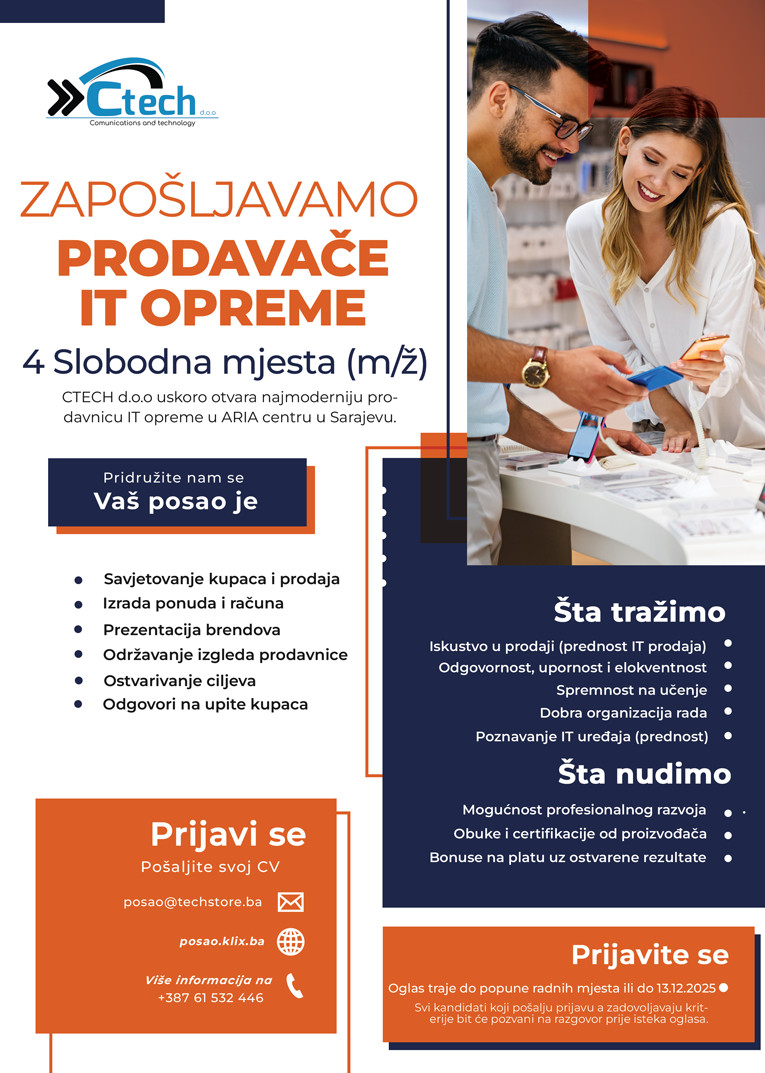 Prodavač IT opreme (m/ž)
