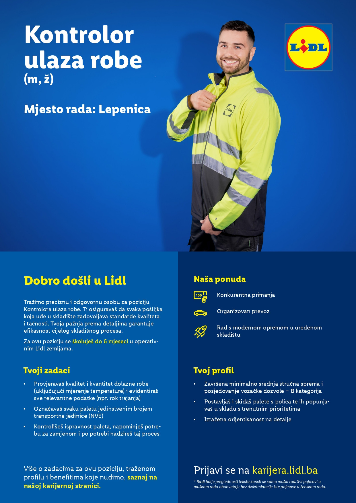 Kontrolor ulaza robe (m/ž)