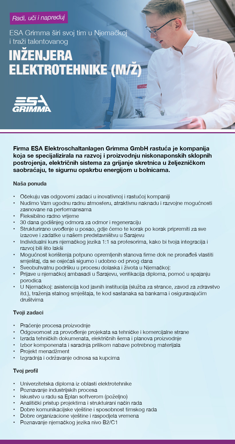 Inženjer elektrotehnike (m/ž)