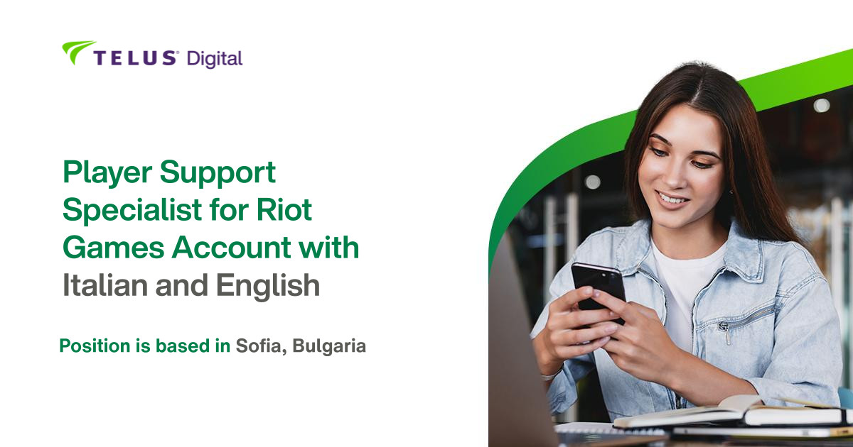 Player Support Specialist for Riot Games Account with Italian and English (m/f)