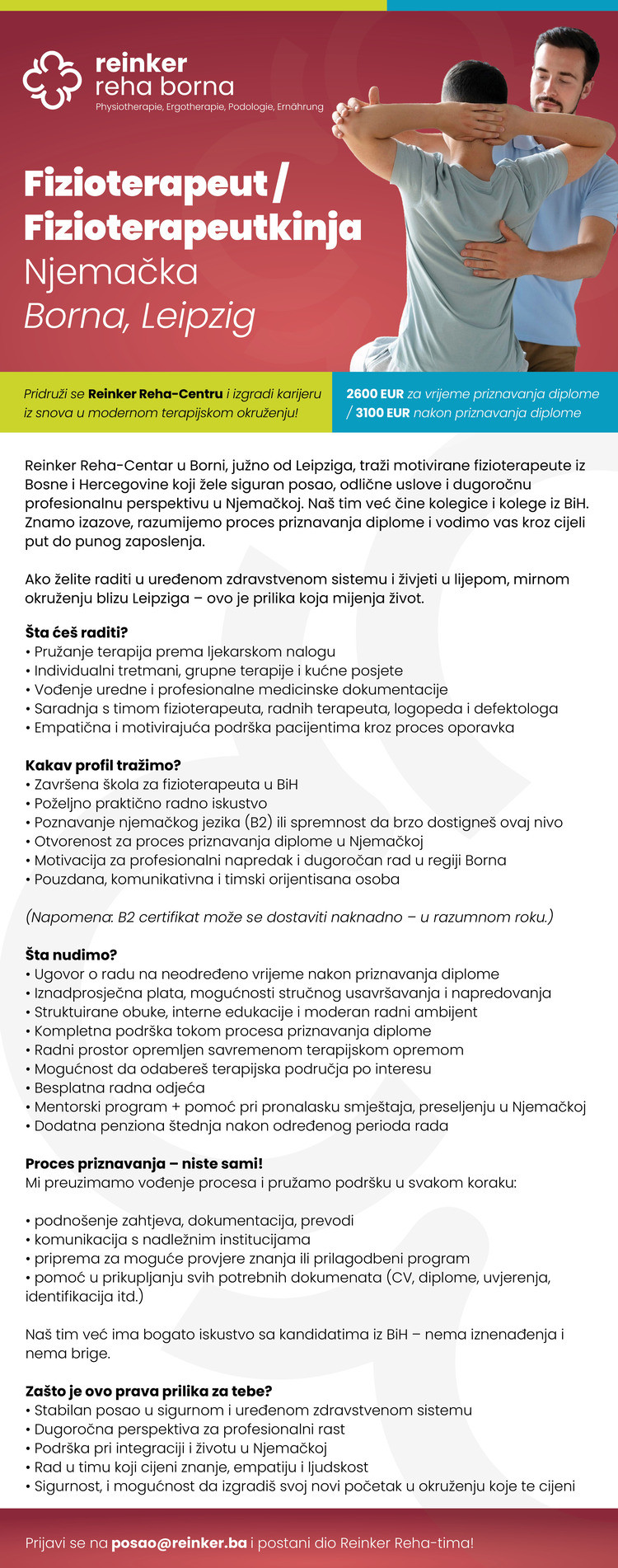 Fizioterapeut (m/ž)