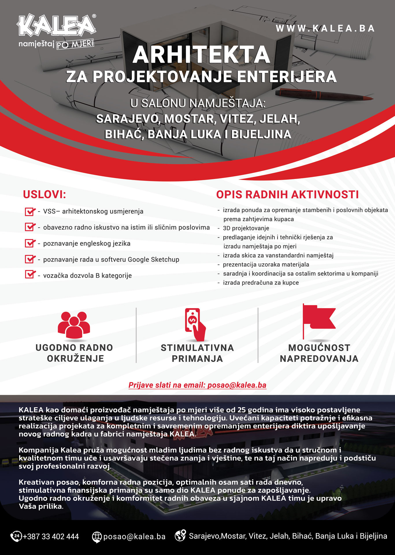 Arhitekta za projektovanje enterijera (m/ž)
