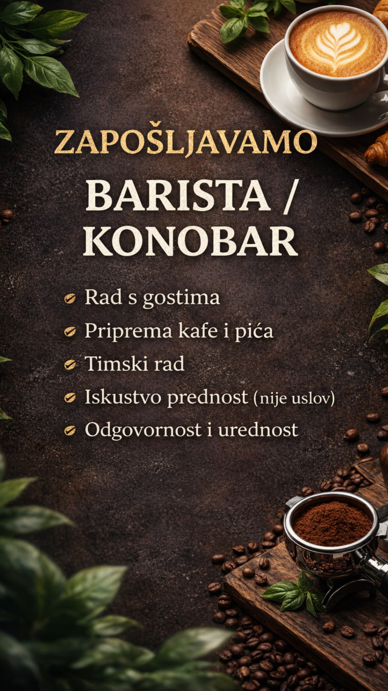 Konobar - Barista (m/ž)