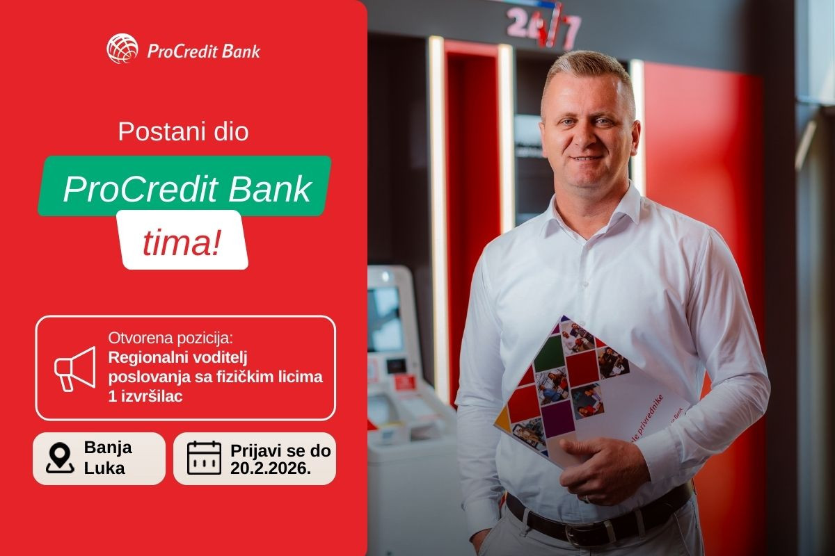 Regionalni voditelj poslovanja sa fizičkim licima (m/ž)