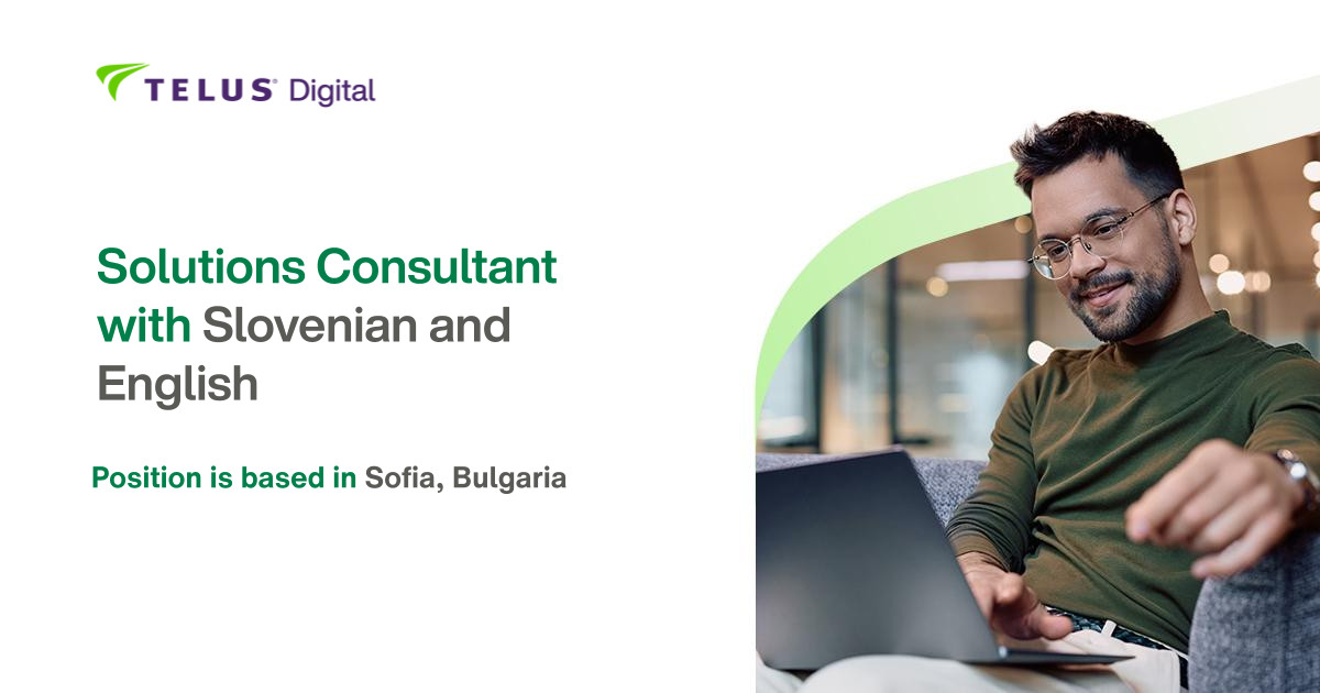 Solutions Consultant with Slovenian and English (m/f)