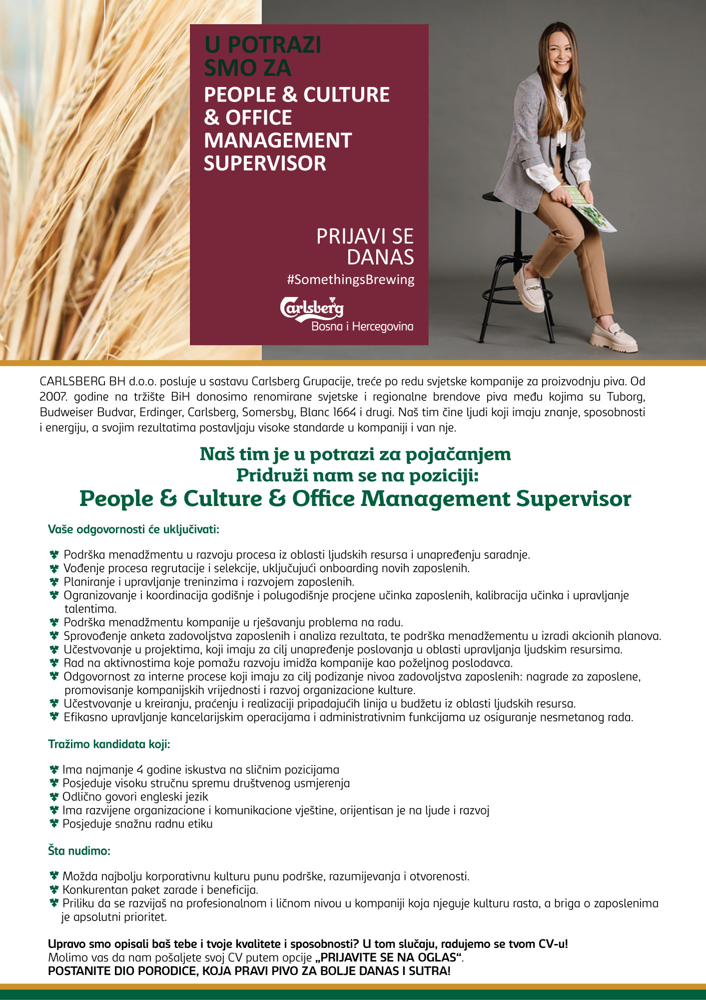 People & Culture & Office Managment Supervisor (m/ž)