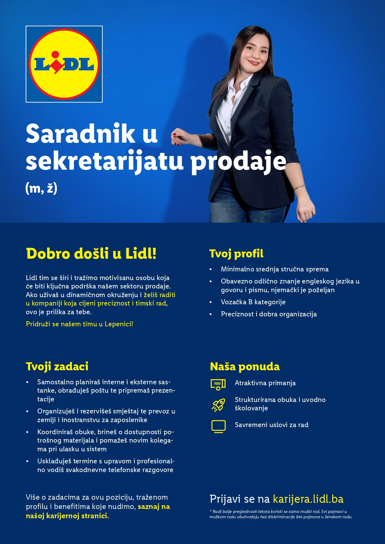 Saradnik u sekretarijatu prodaje (m/ž)