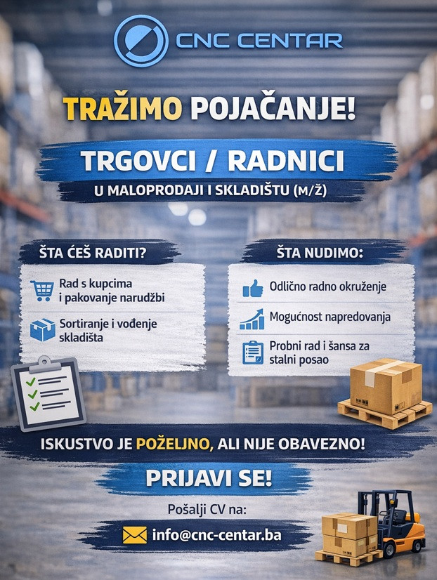Trgovac - Radnik u maloprodaji i skladištu (m/ž)