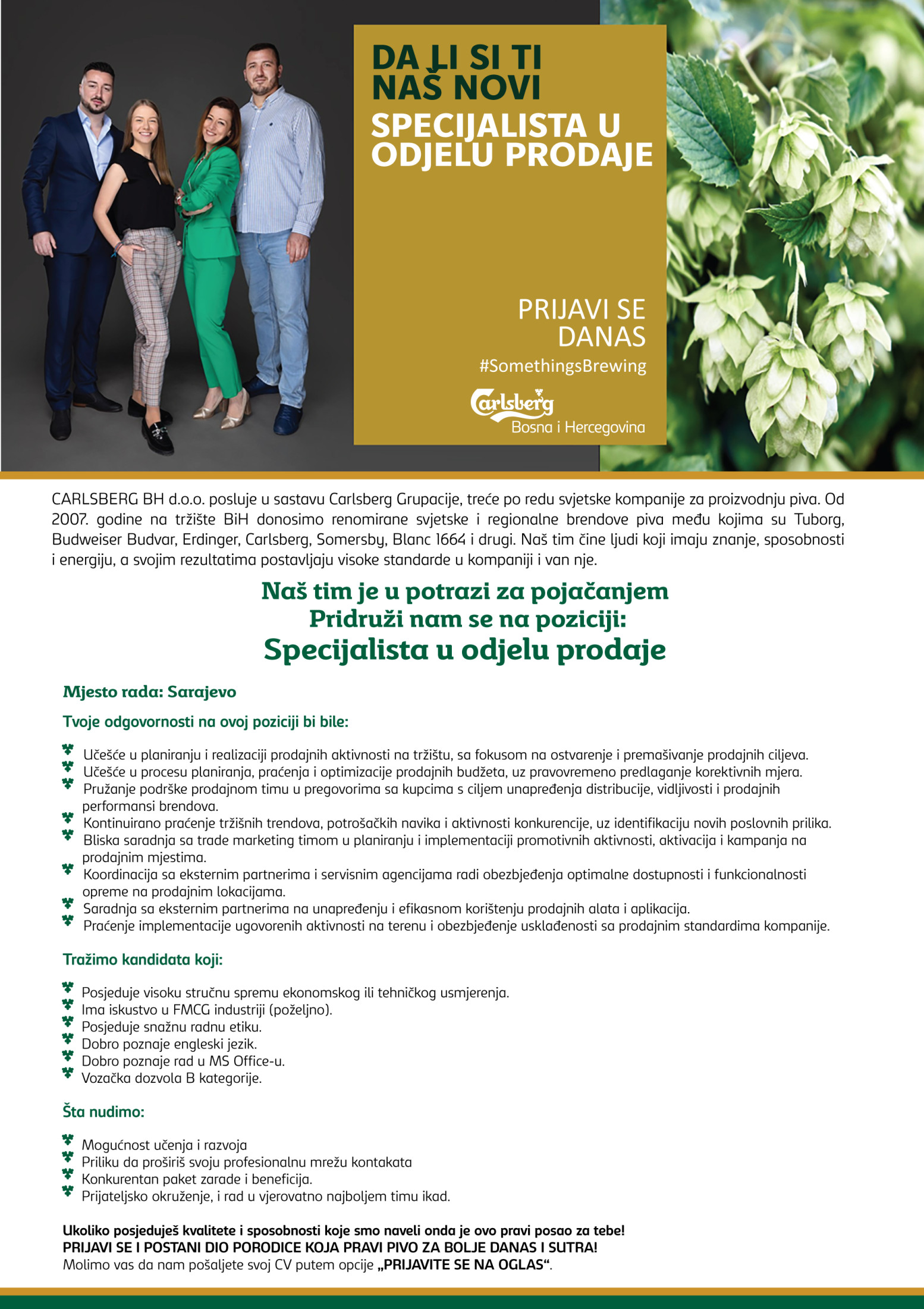 Specijalista u odjelu prodaje (m/ž)