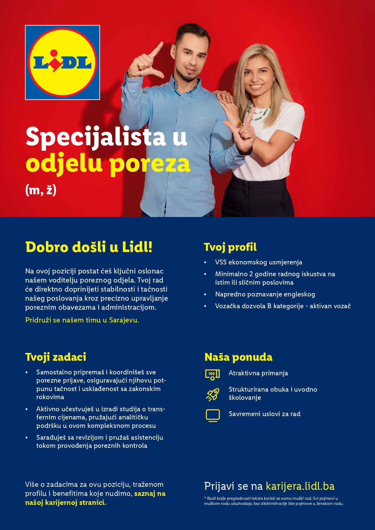 Specijalista u odjelu poreza (m/ž)