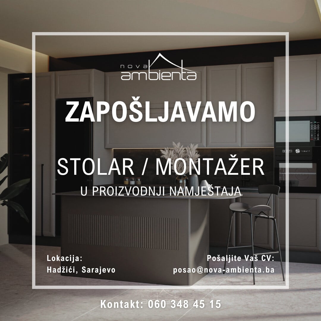 Stolar - Montažer u proizvodnji namještaja (m/ž)