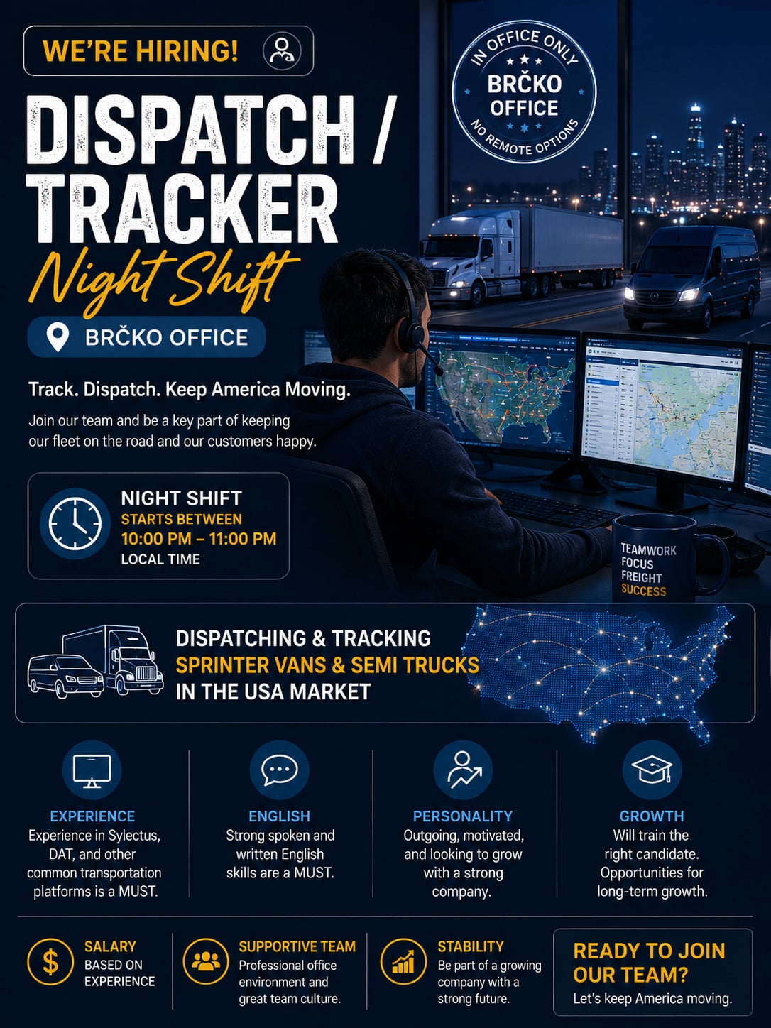 Dispatch - Tracker / Night Shift (Brčko Office) (m/ž)