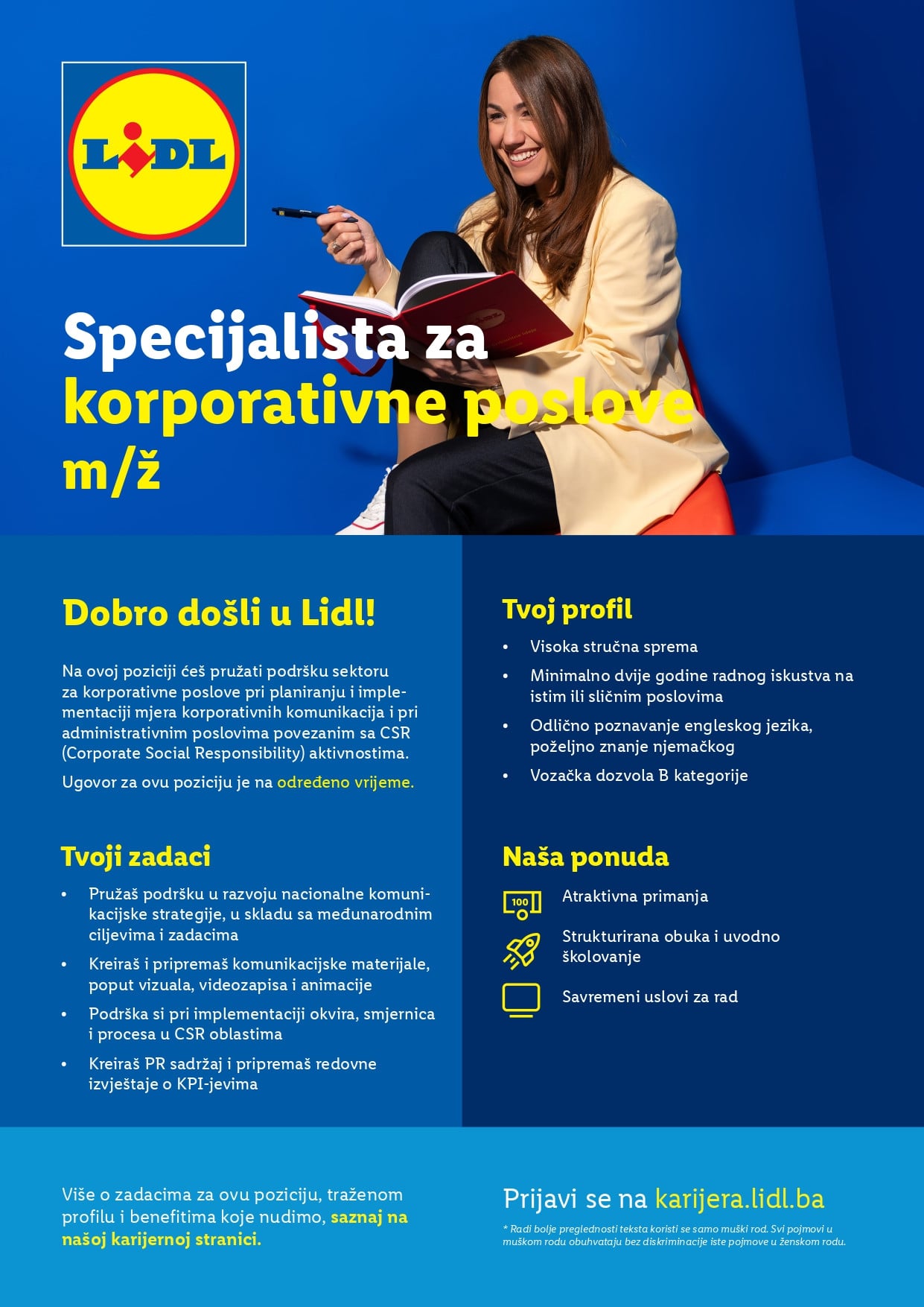 Specijalista za korporativne poslove (m/ž)