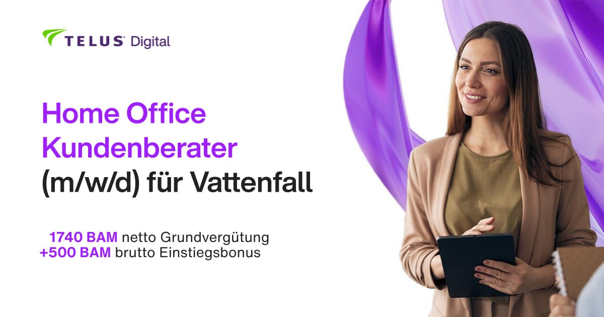 Home Office Kundenberater (m/w/d) für Vattenfall