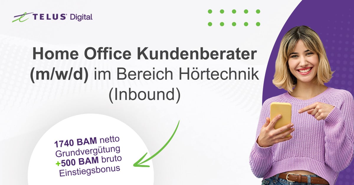 Home Office Kundenberater (m/w/d) im Bereich Hörtechnik (Inbound)