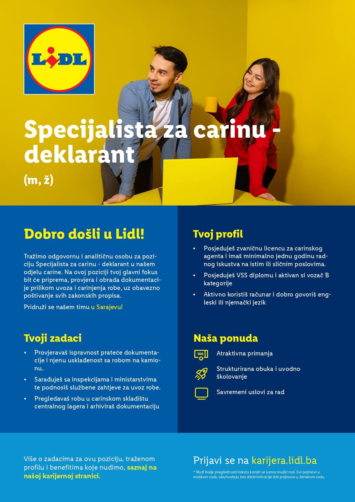 Specijalista za carinu - Deklarant (m/ž)
