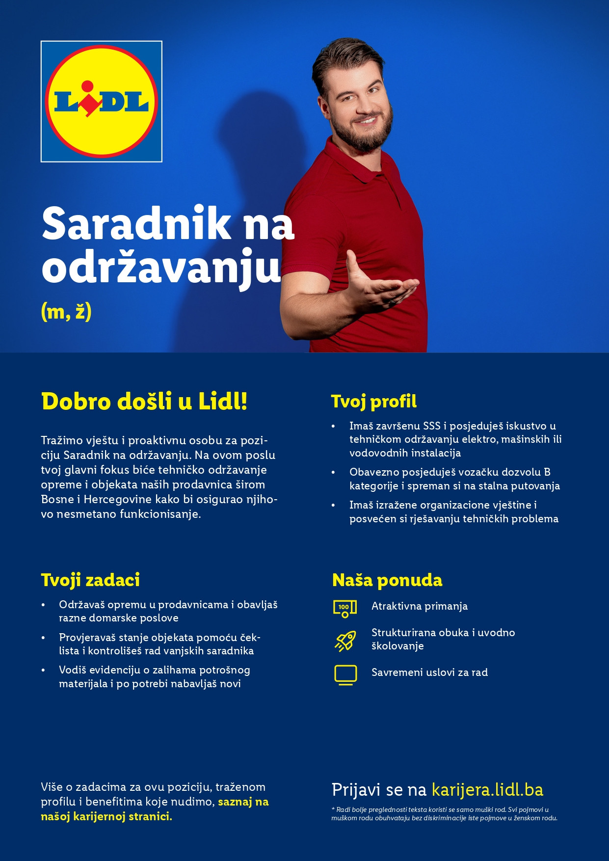 Saradnik na održavanju (m/ž)
