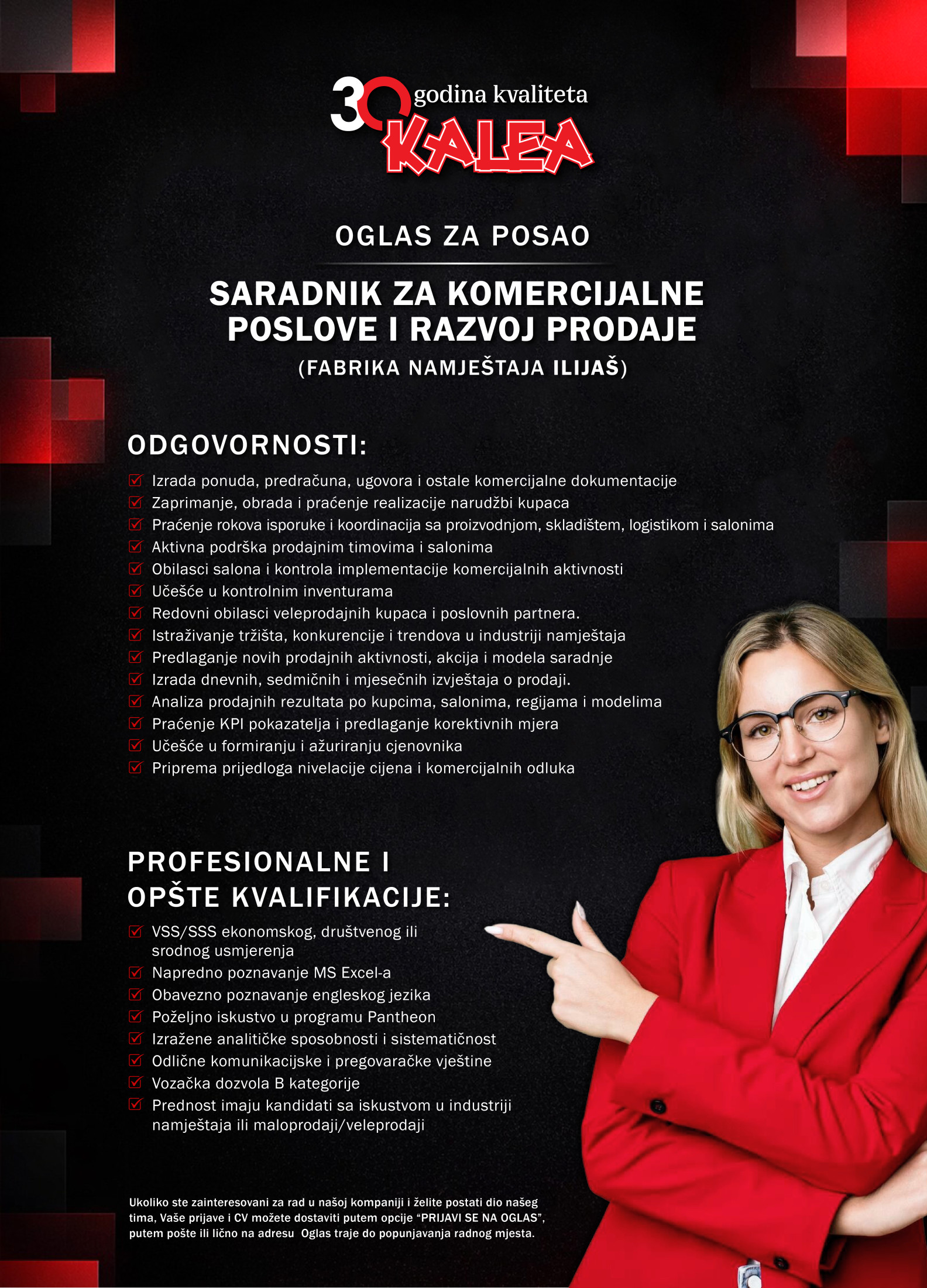 Saradnik za komercijalne poslove i razvoj prodaje (m/ž)
