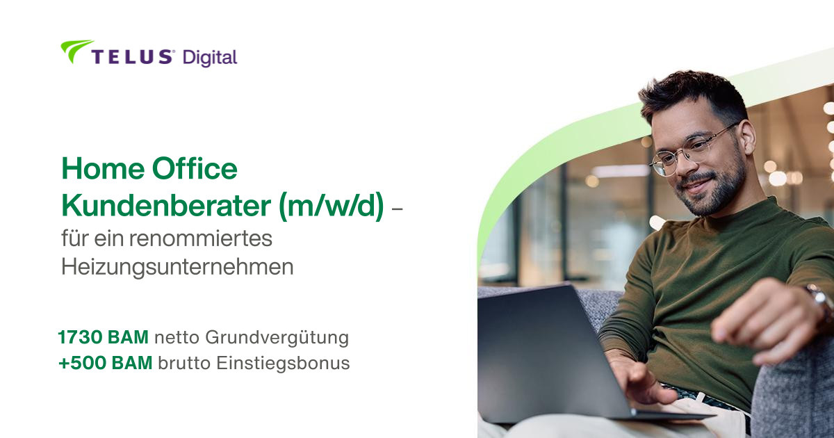 Home Office Kundenberater (m/w/d) für ein renommiertes Heizungsunternehmen