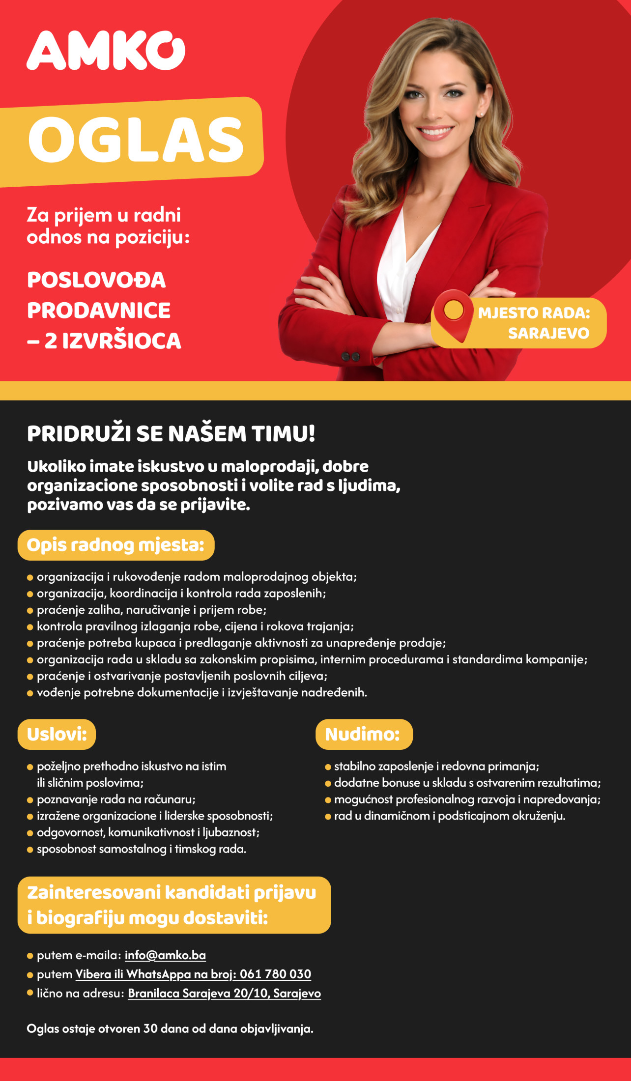 Poslovođa prodavnice (m/ž)