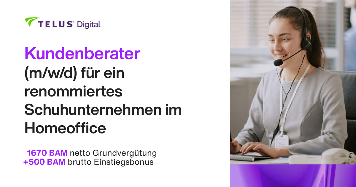 Home Office Kundenberater (m/w/d) für ein renommiertes Schuhunternehmen