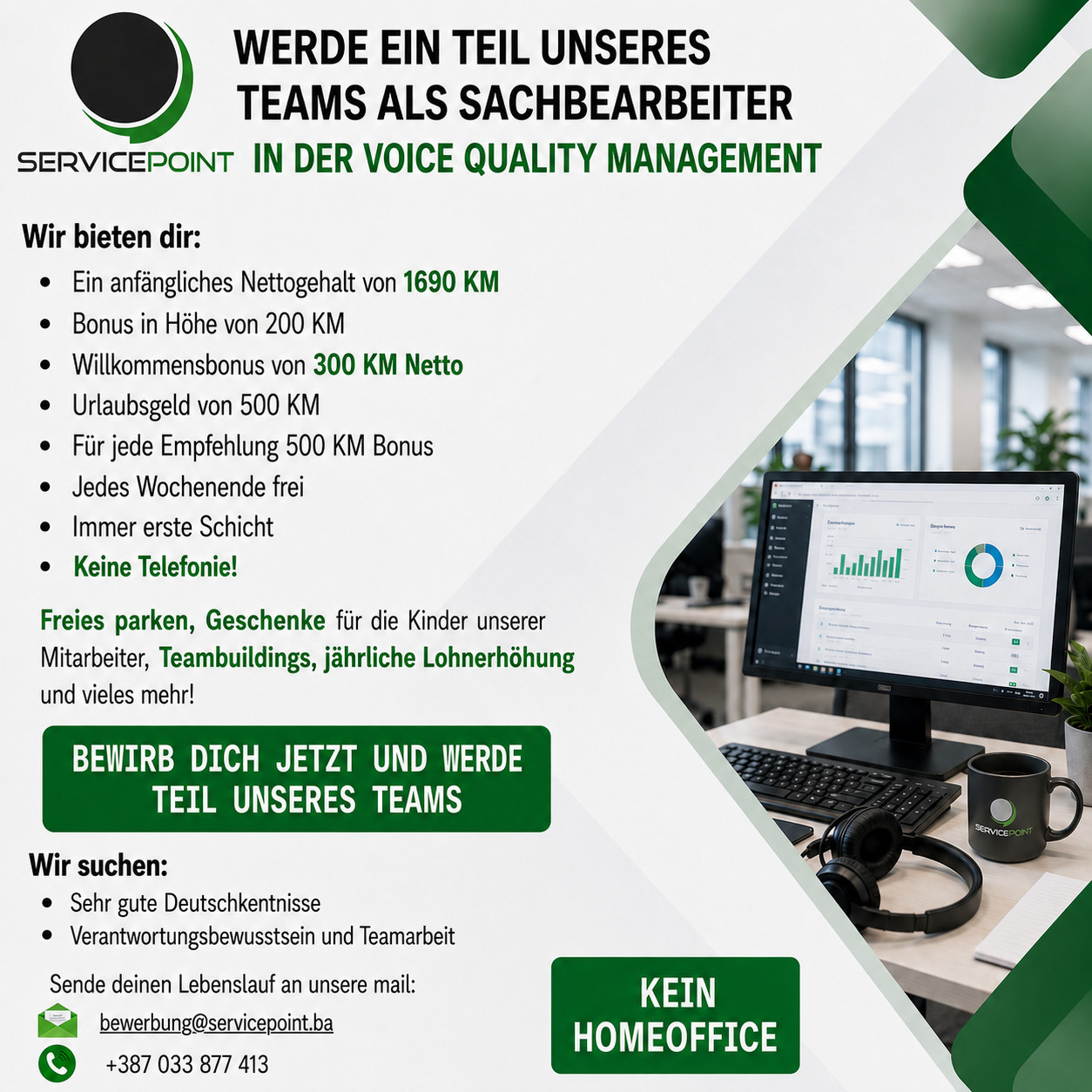 Sachbearbeiter in der Voice Quality Management (m/w)