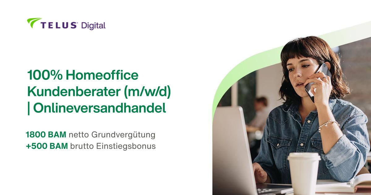 100% Homeoffice Kundenberater (m/w/d) | Onlineversandhandel