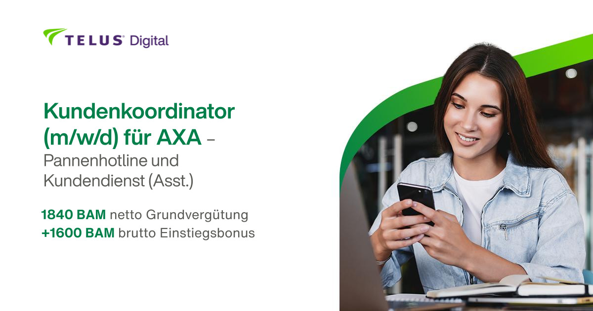 Home Office Kundenberater (m/w/d) für AXA | Pannenhotline und Kundendienst (Asst.)