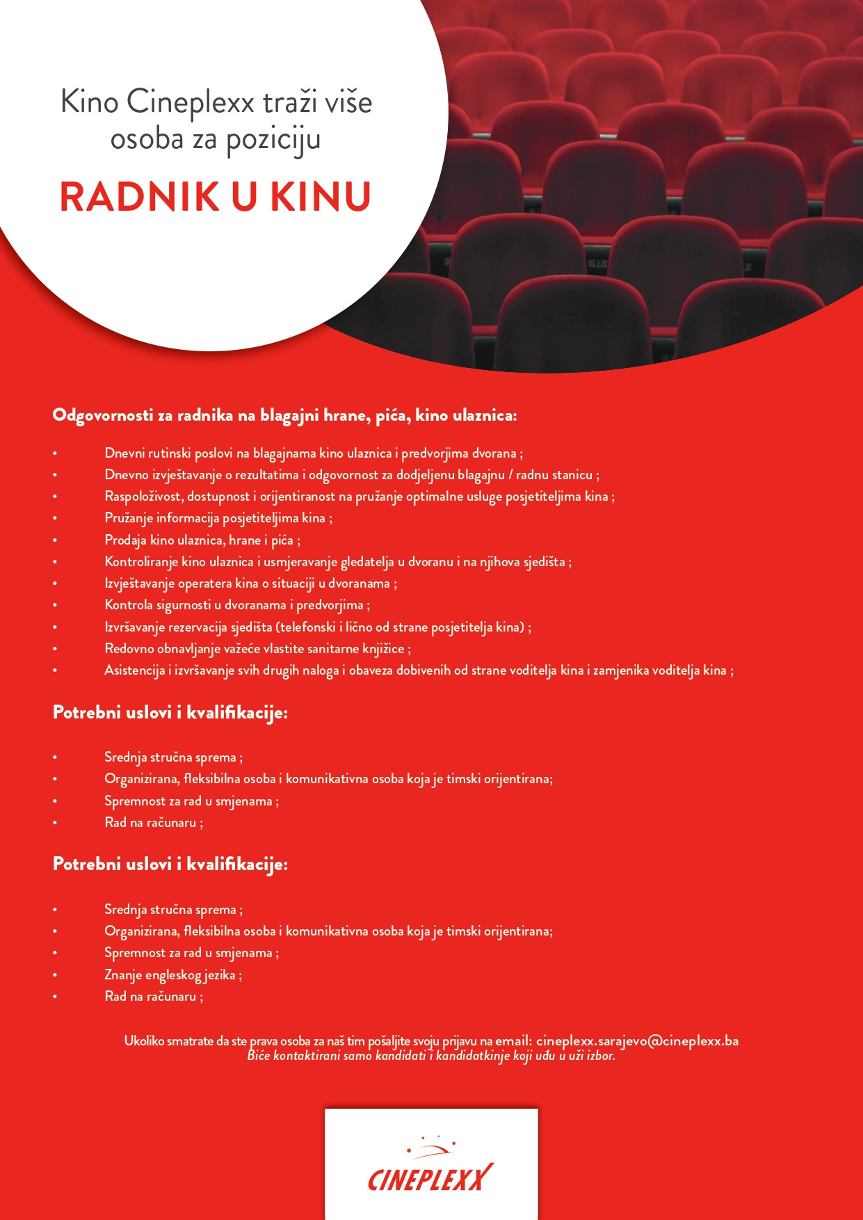 Radnik u kinu (m/ž)