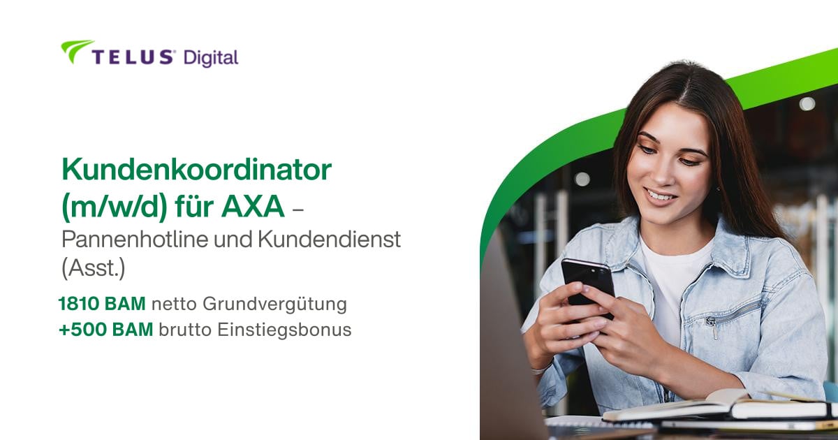 Home Office Kundenberater (m/w/d) für AXA | Pannenhotline und Kundendienst (Asst.)