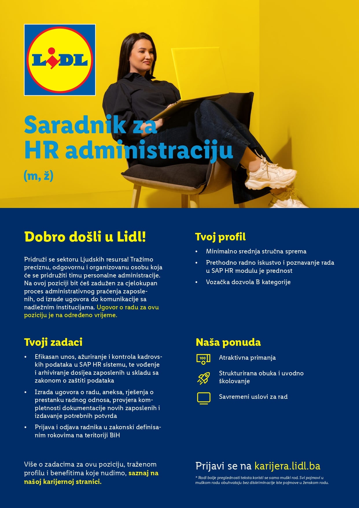 Saradnik za HR administraciju (m/ž)