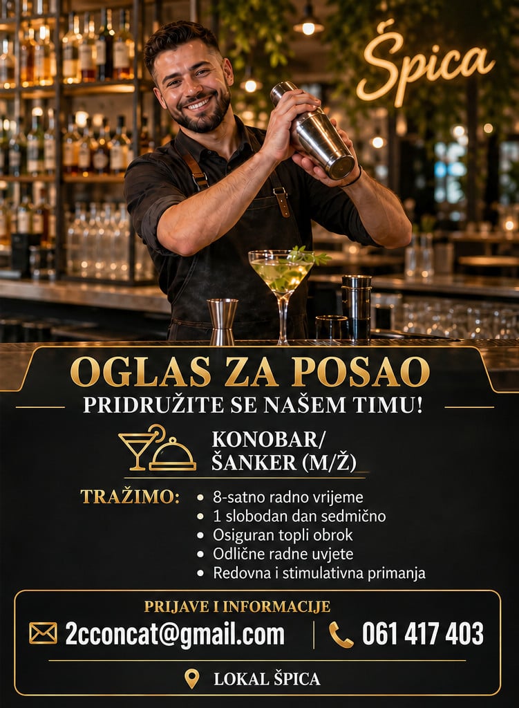 Konobar - Šanker (m/ž)