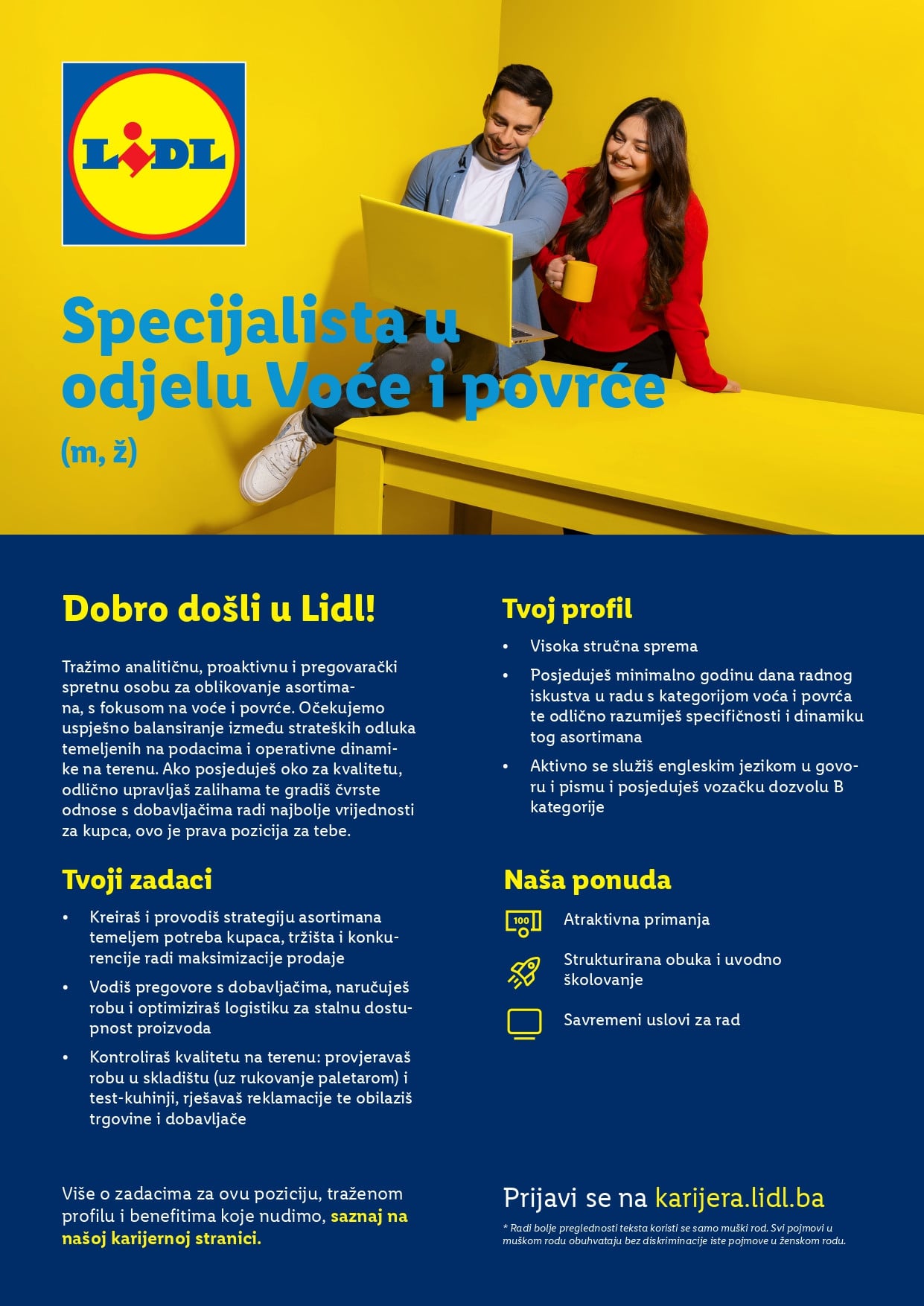 Specijalista u odjelu Voće i povrće (m/ž)