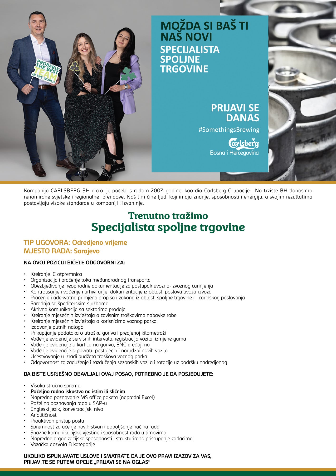 Specijalista spoljne trgovine (m/ž)