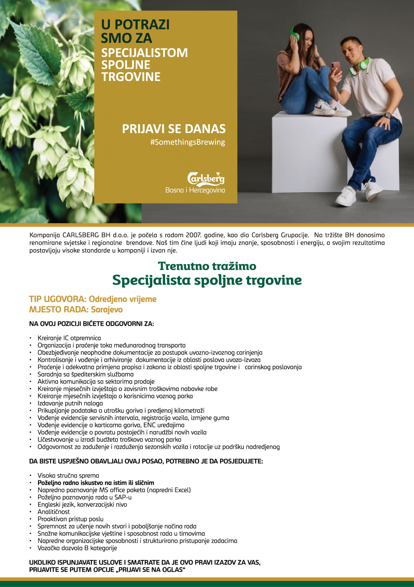 Specijalista spoljne trgovine (m/ž)