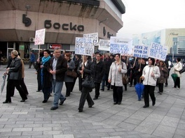 Protesti radnika Oslobođenja (Foto: SRNA)